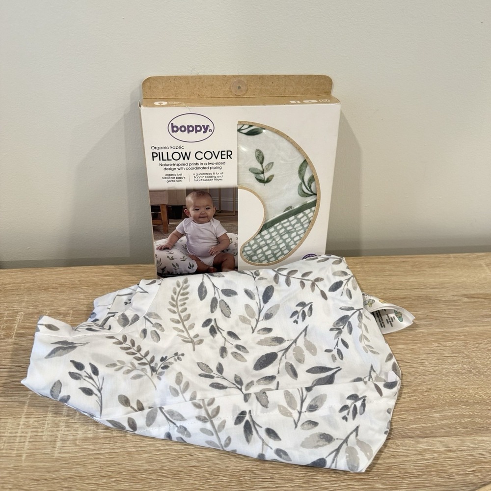 Boppy‎ Original Nursing Pillow Slipcover Green Floral New Plus Extra Used Cover
